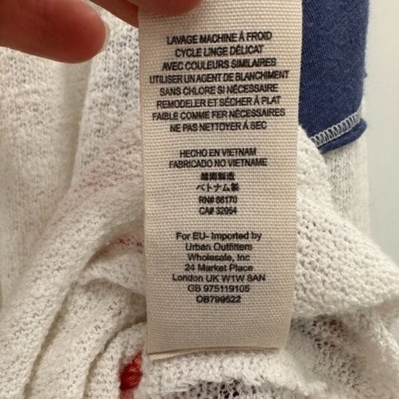 Free People White Friday Fever Coastal Cowgirl Dolman Patchwork Boho Small Top - Picture 6 of 9